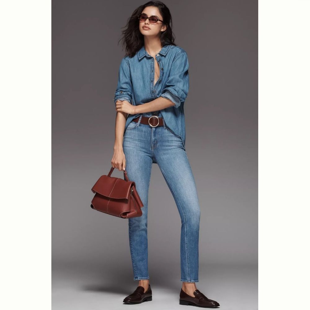 MOTHER The Dazzler Mid-Rise Straight-Leg Jeans